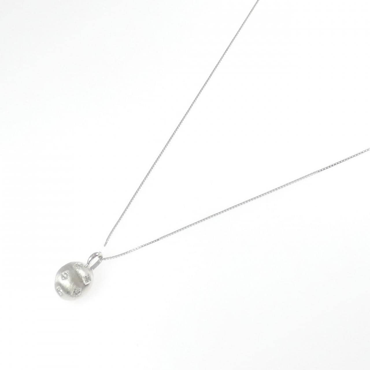 416WG/K10WG ダイヤモンド ネックレス 0.07CT