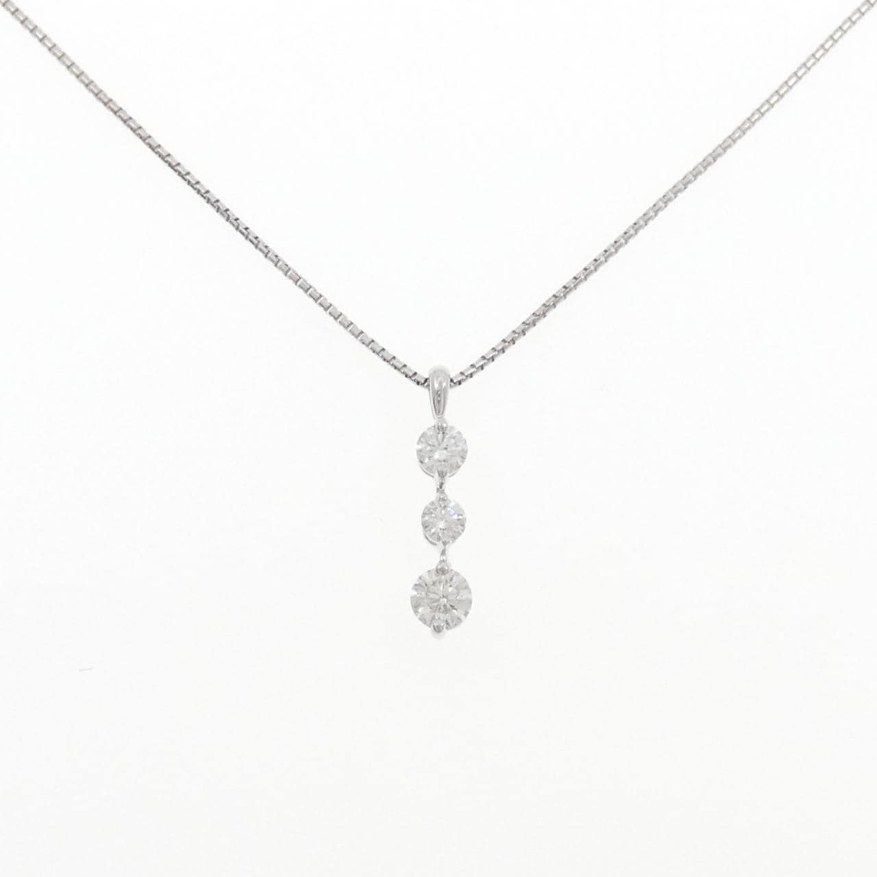 ミキモト スリーストーン ネックレス 0.80CT
