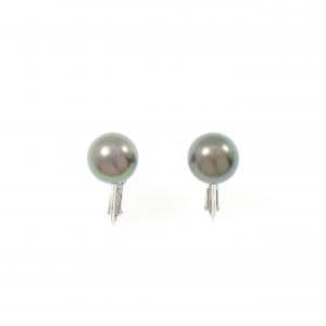 タサキ 黒蝶パール イヤリング 10.6mm