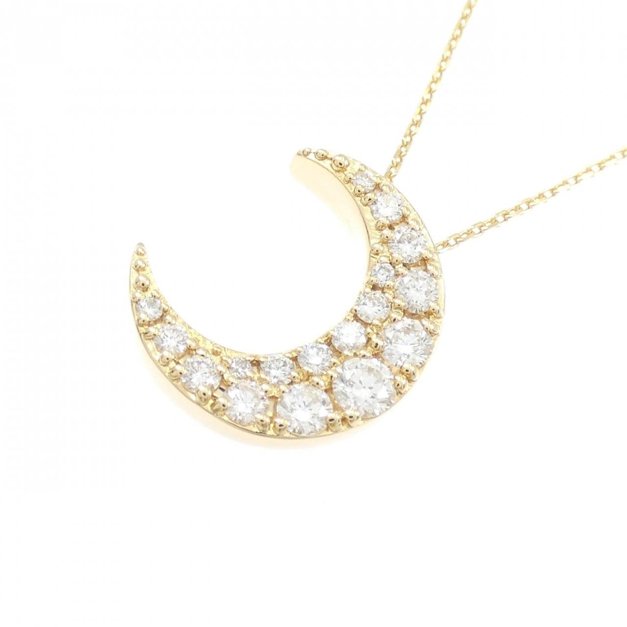 K18YG ムーン ダイヤモンド ネックレス 0.33CT