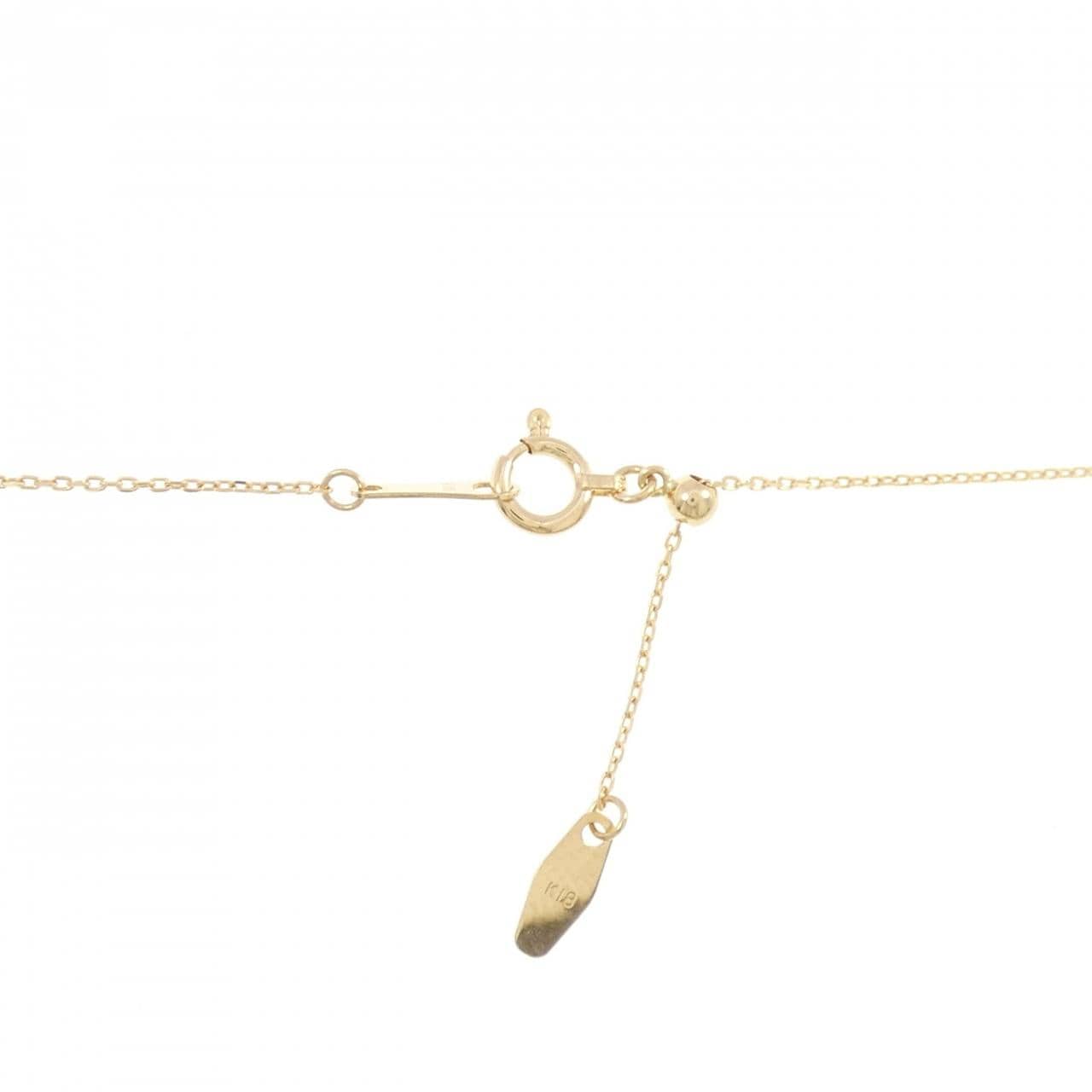 K18YG 扇形鑽石項鍊 0.03克拉