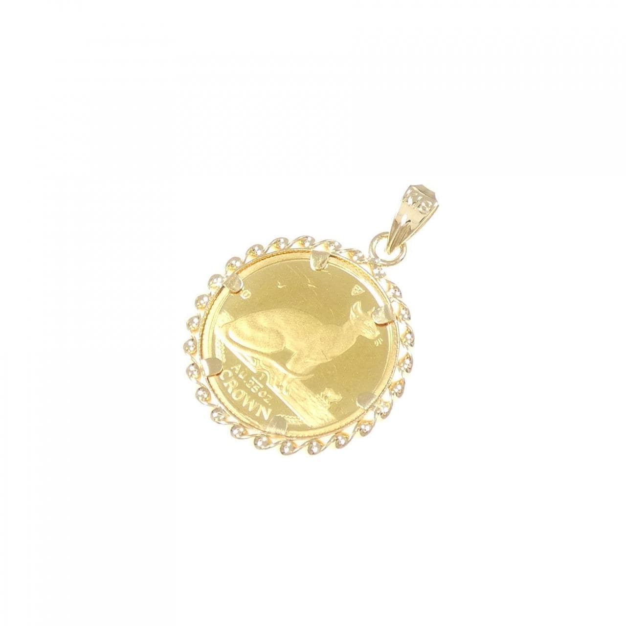 K18YG(枠) コイン ペンダント