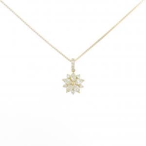 【新品】K18YG フラワー ダイヤモンド ネックレス 0.25CT