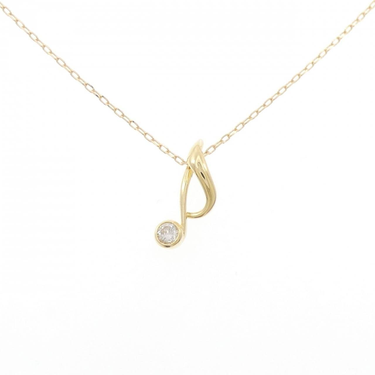 K18YG オンプ ダイヤモンド ネックレス 0.10CT