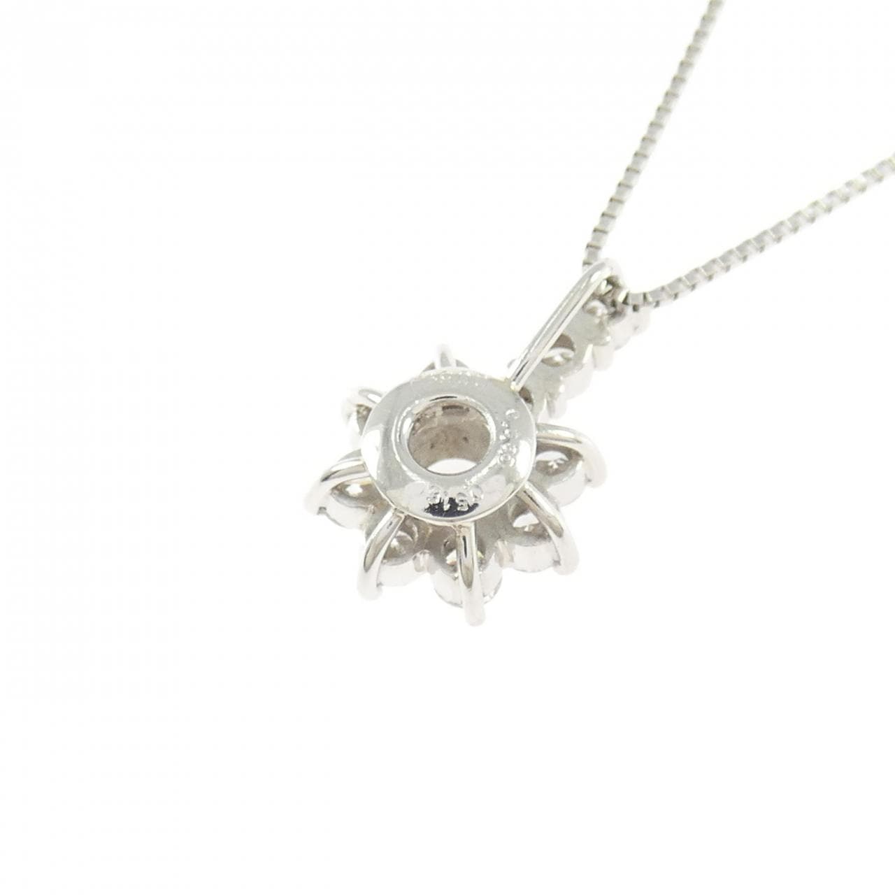 PT900/PT850 フラワー ダイヤモンド ネックレス 0.335CT