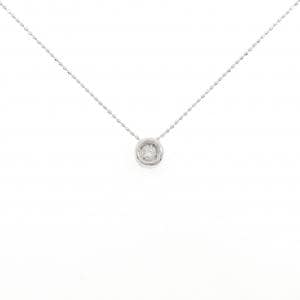 K18WG ソリティア ダイヤモンド ネックレス 0.12CT