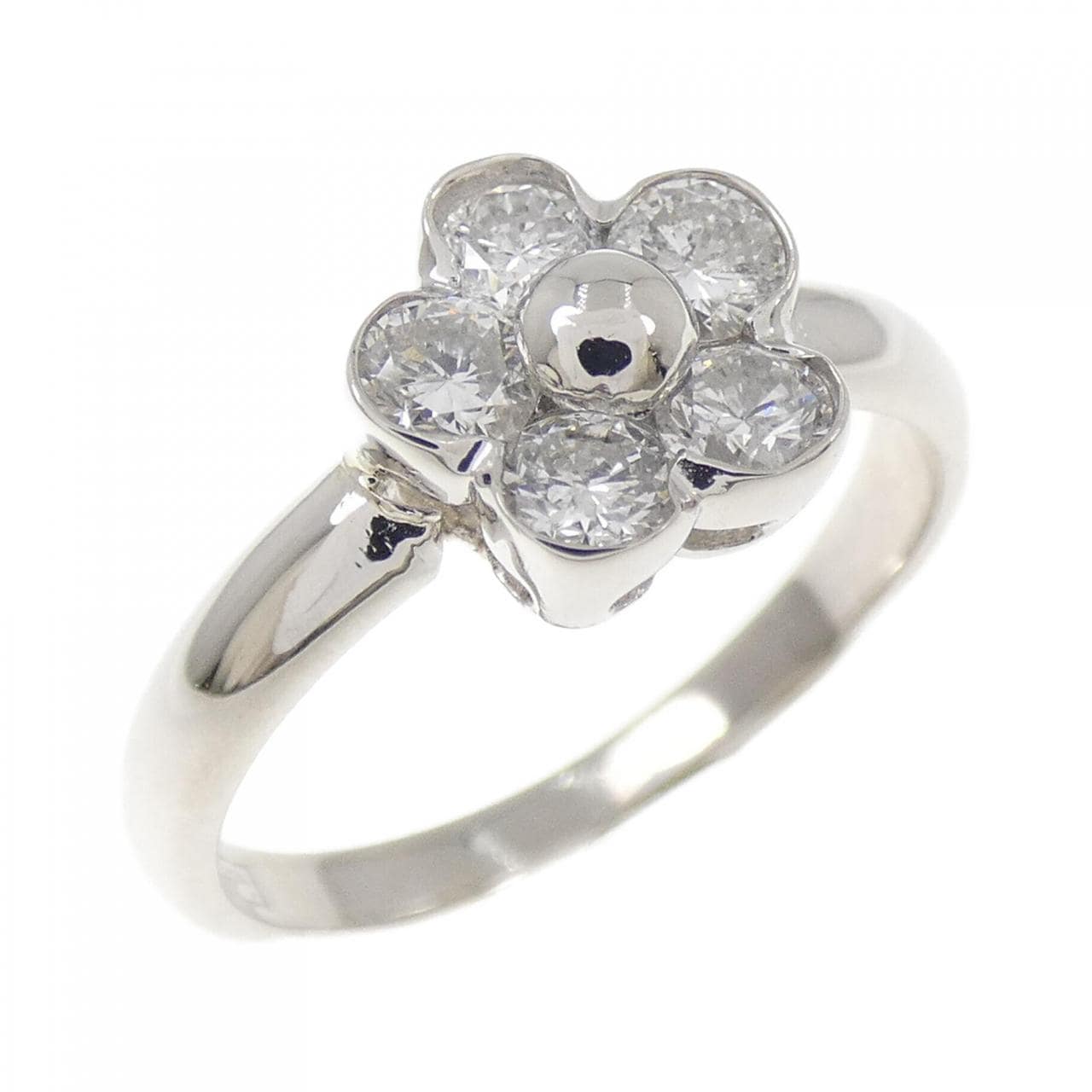 PT900 フラワー ダイヤモンド リング 0.50CT
