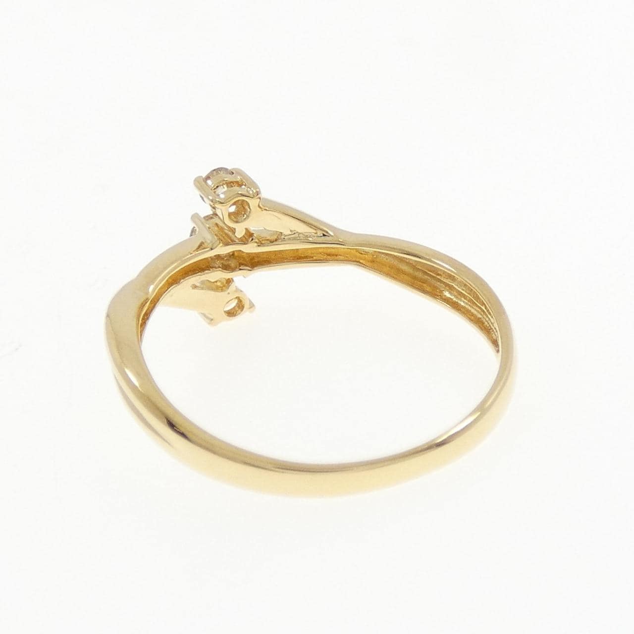 K18YG スリーストーン ダイヤモンド リング 0.14CT