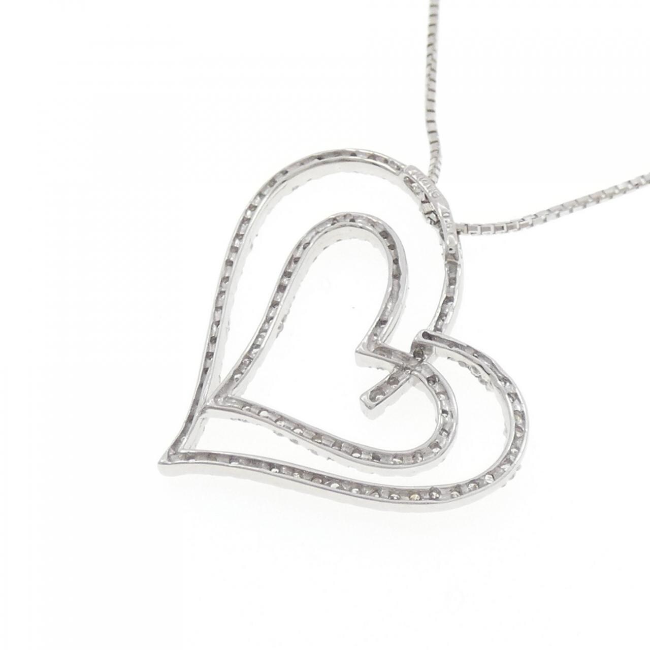K14WG ハート ダイヤモンド ネックレス 0.61CT