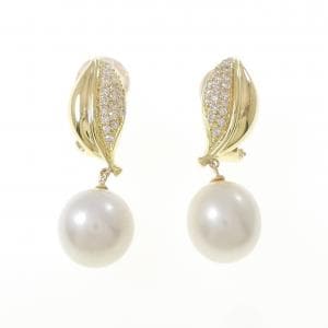 K18YG 白蝶パール ピアス/イヤリング 11.2mm