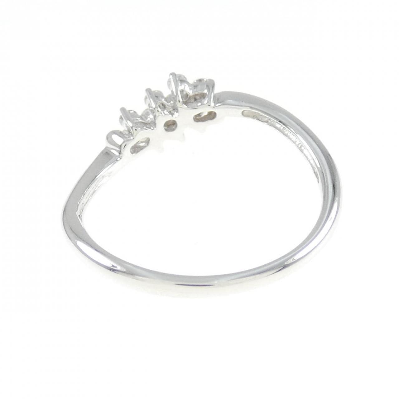 K18WG フラワー ダイヤモンド リング 0.16CT