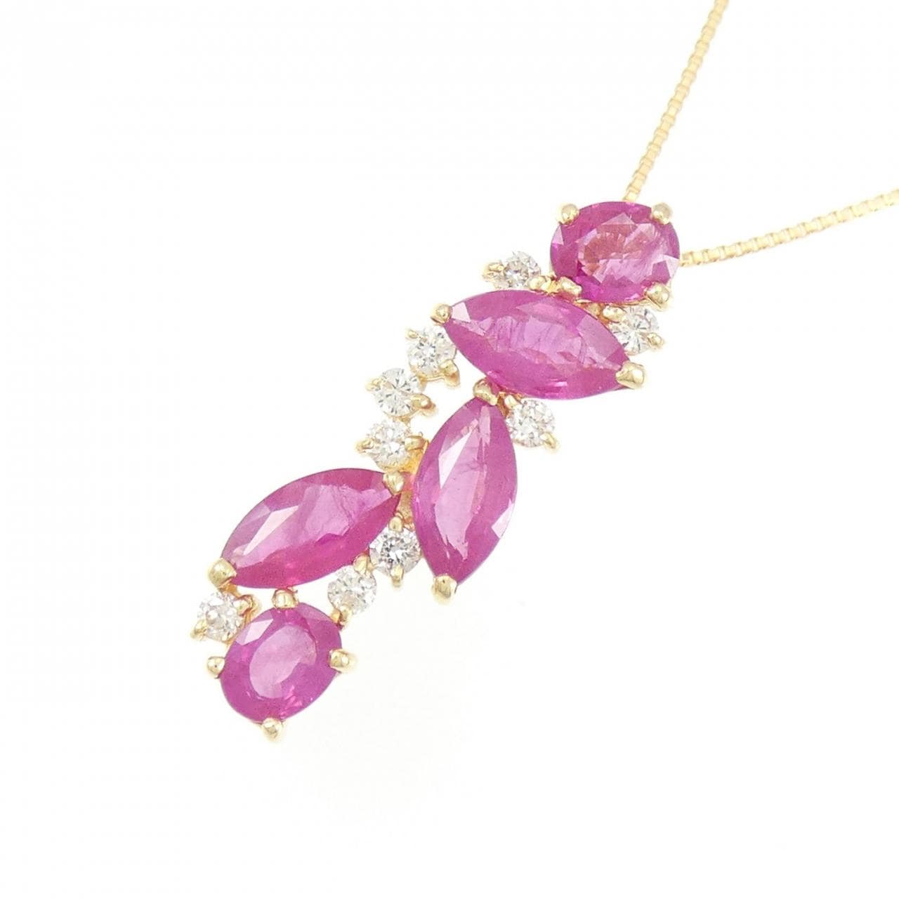 K18YG Ruby Necklace 1.73CT