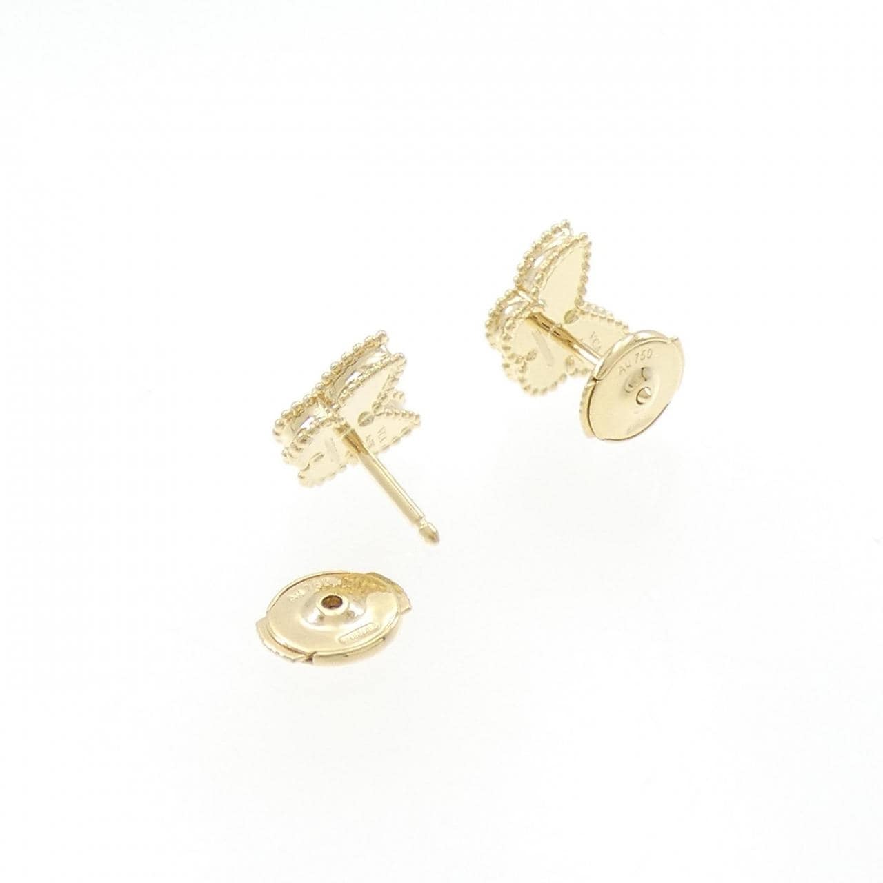 【不朽の名作】VanCleefアルハンブラ パピヨンピアス レア スウィート パピヨン ピアス 18K イエローゴールド, マザー オブ