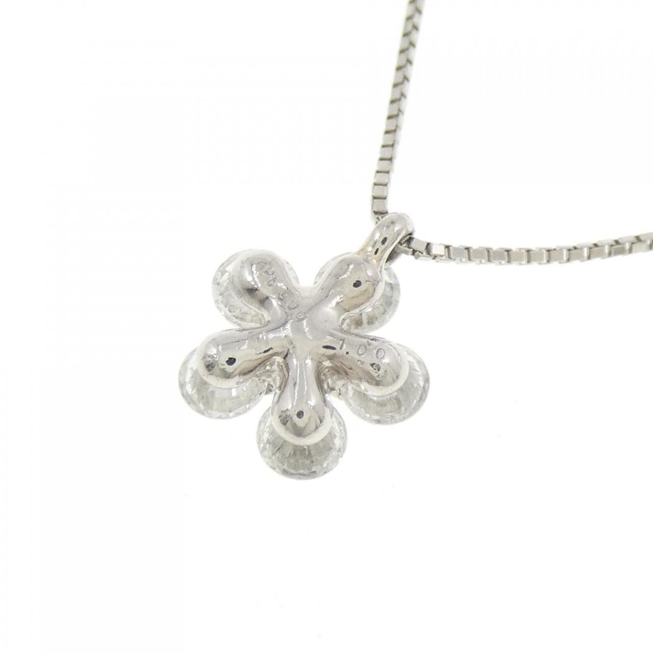 PT900/PT850 フラワー ダイヤモンド ネックレス 1.00CT