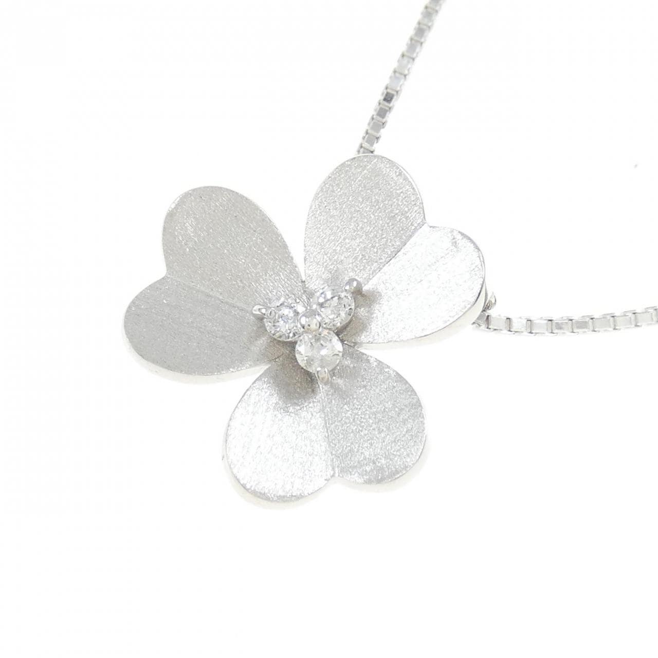 K18WG ダイヤモンド ネックレス 0.1CT