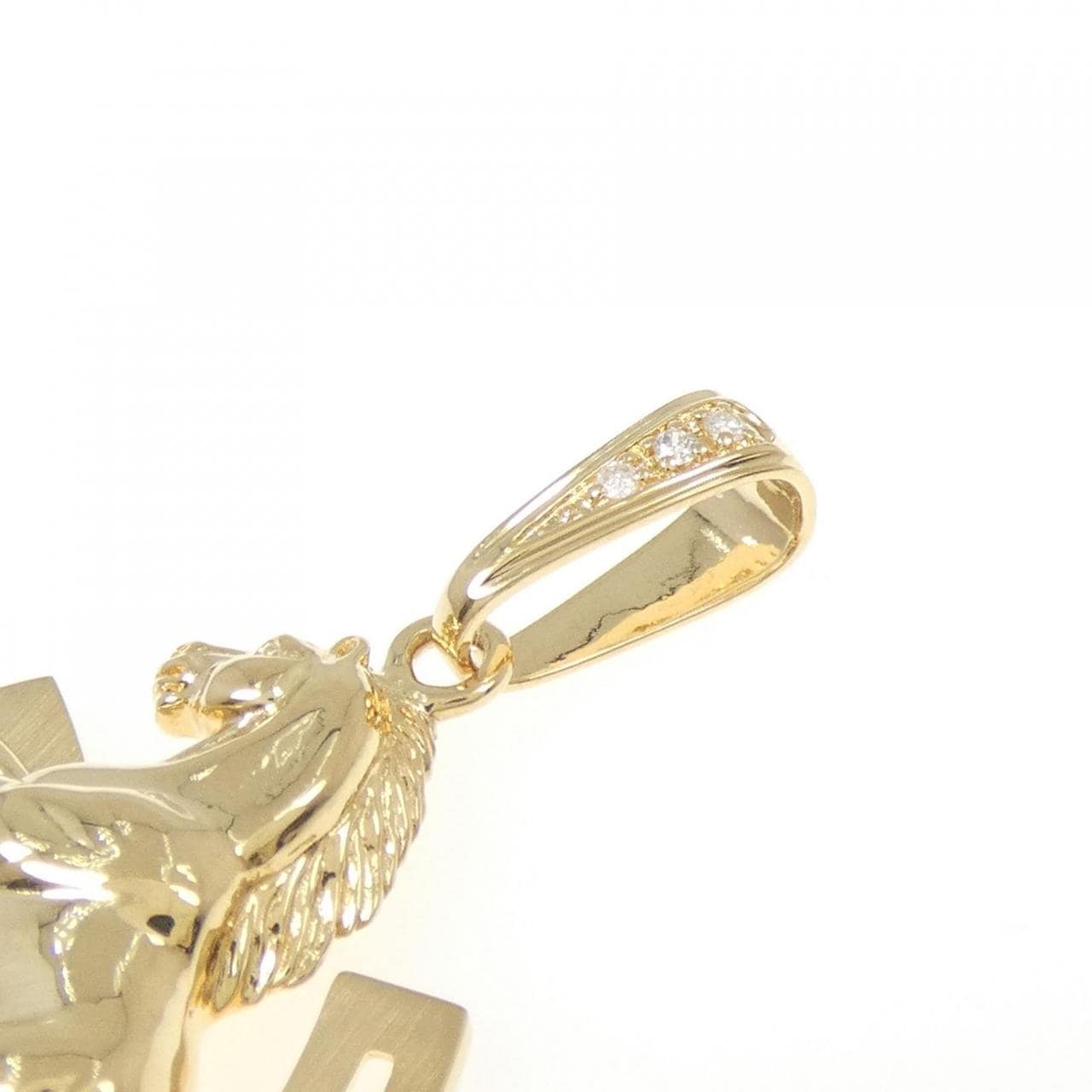 K18YG ホース ダイヤモンド ペンダント