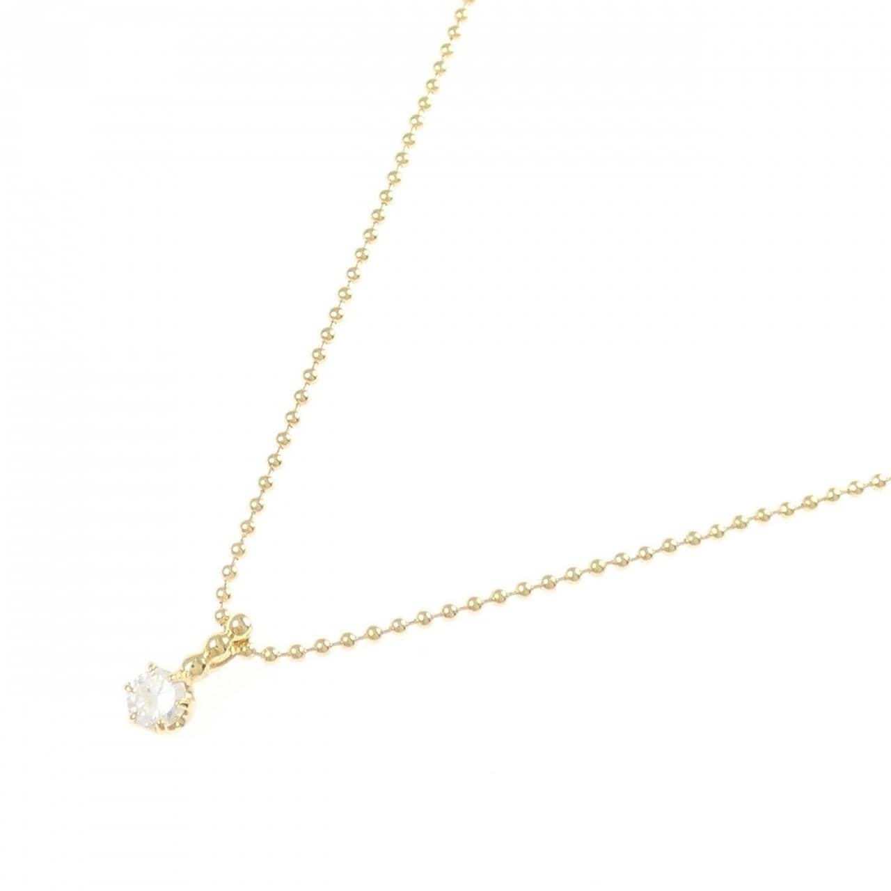 K18YG ソリティア ダイヤモンド ネックレス 0.10CT
