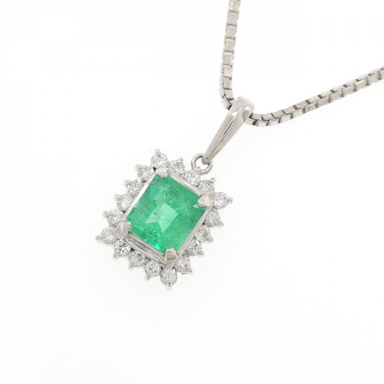 PT900/PT850 エメラルド ネックレス 0.84CT