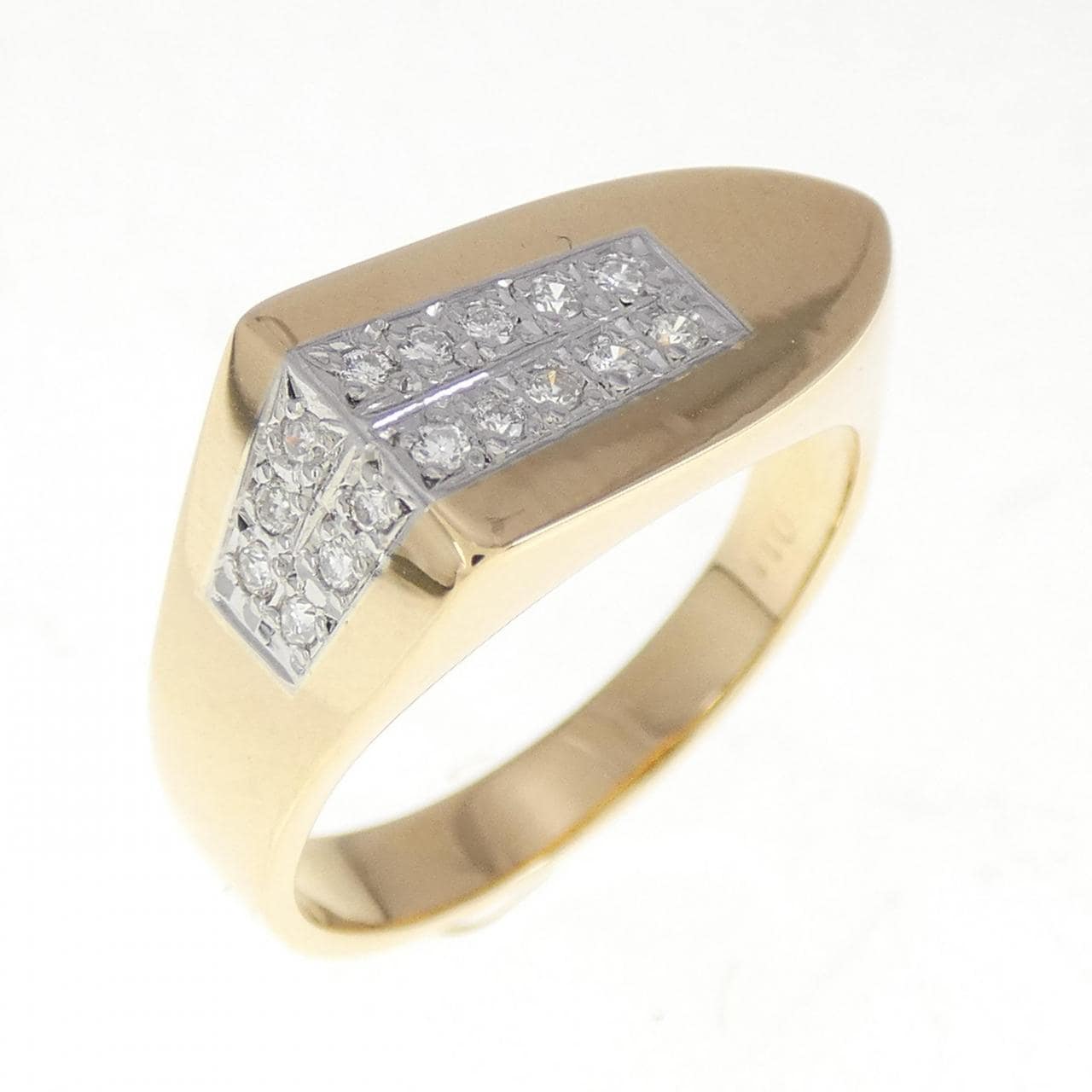 K18YG/PT ダイヤモンド リング 0.11CT