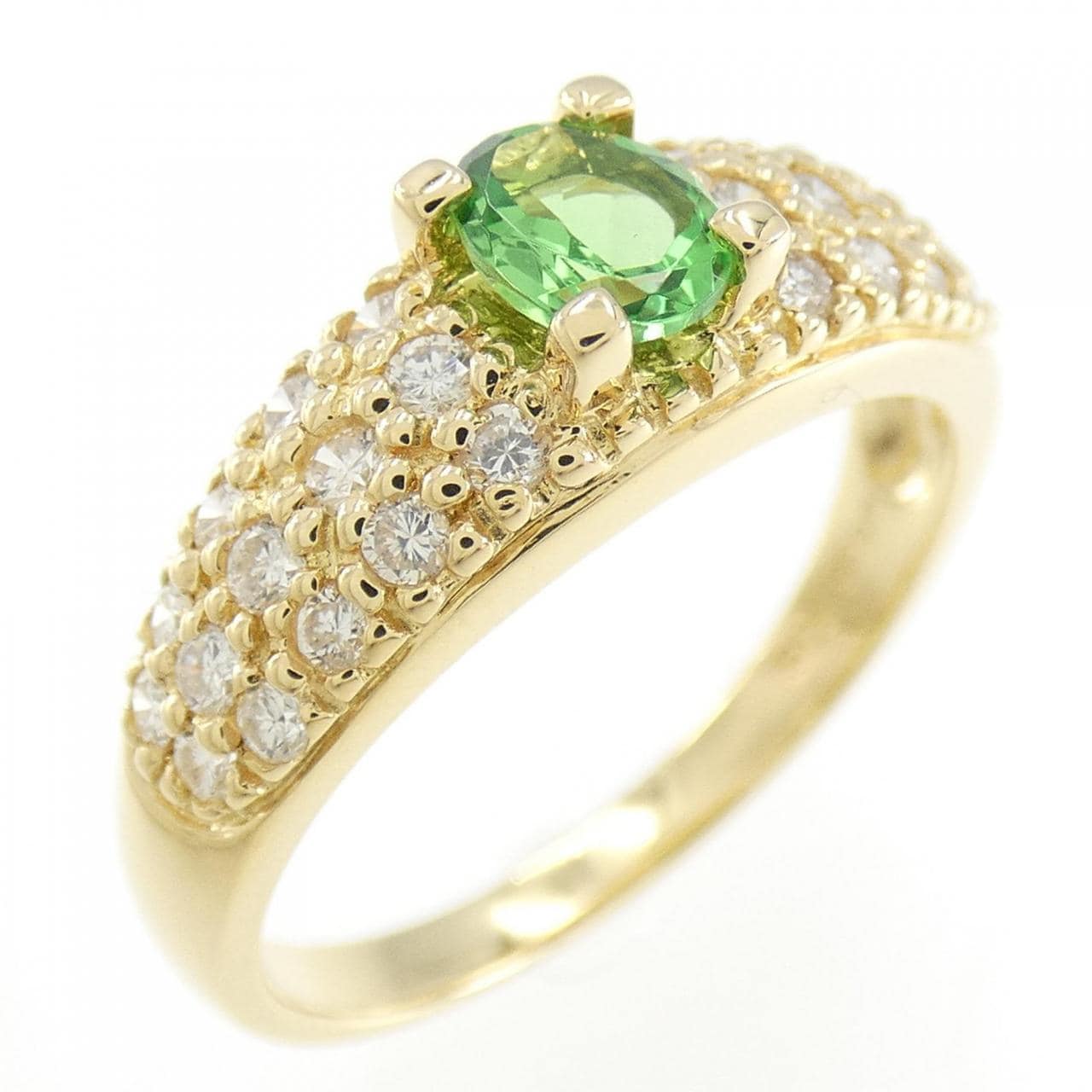 K18YG Green Garnet Ring 0.37CT