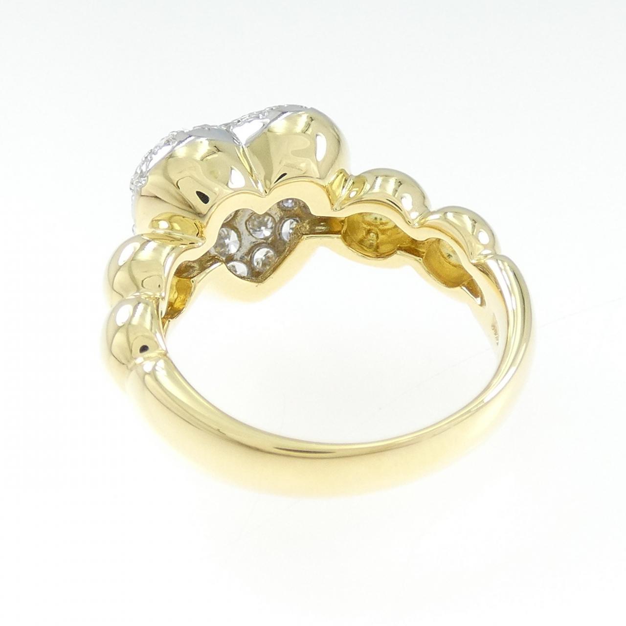 K18YG/PT900 ハート ダイヤモンド リング 1.00CT