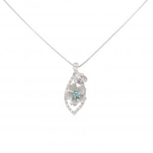 PT900/PT850 フラワー パライバトルマリン ネックレス 0.05CT