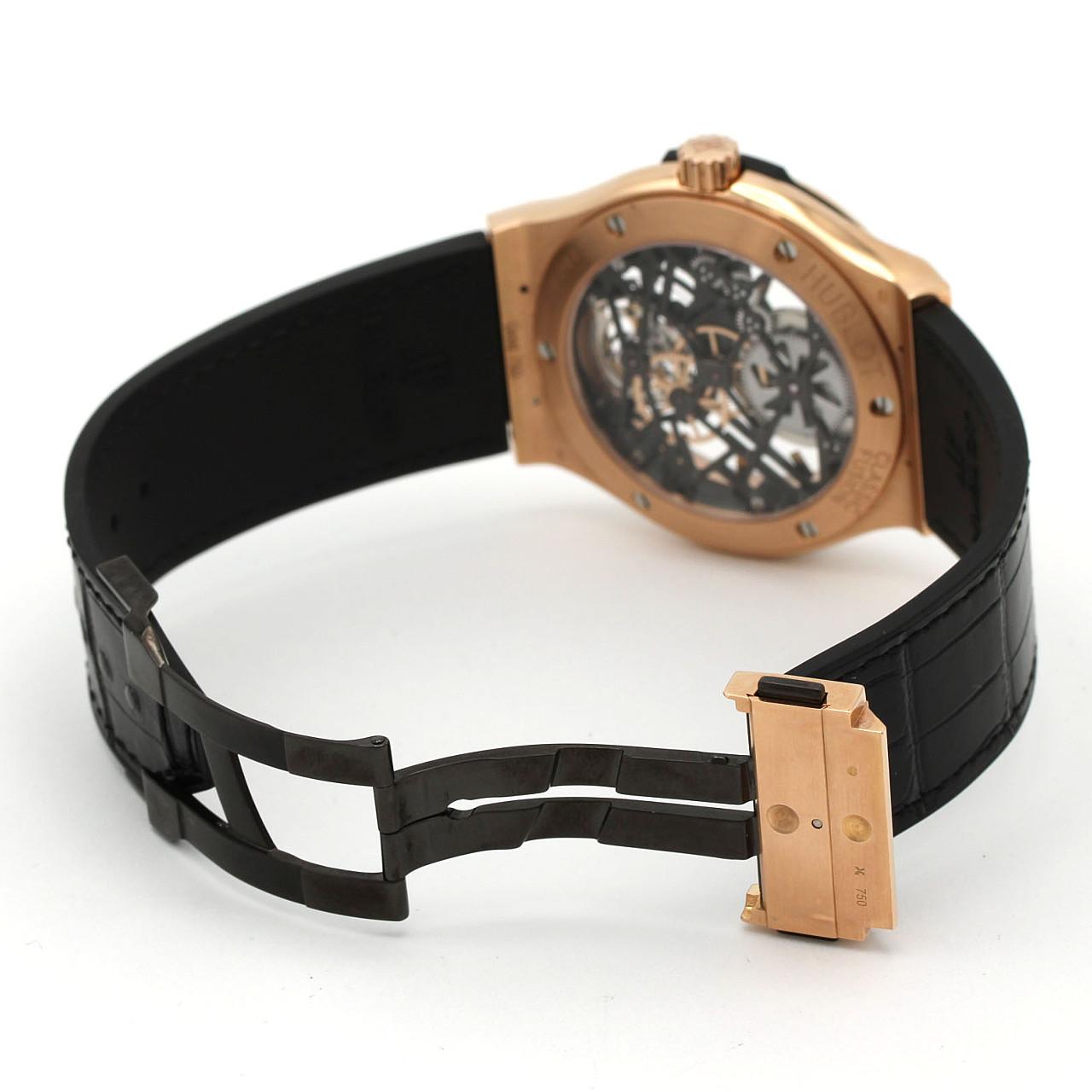 【ノーメンテナンス還元価格】ウブロ クラシックフュージョンスケルトントゥールビヨンダイヤモンド PG 505.OX.0180.LR.0904 PG･RG 手巻