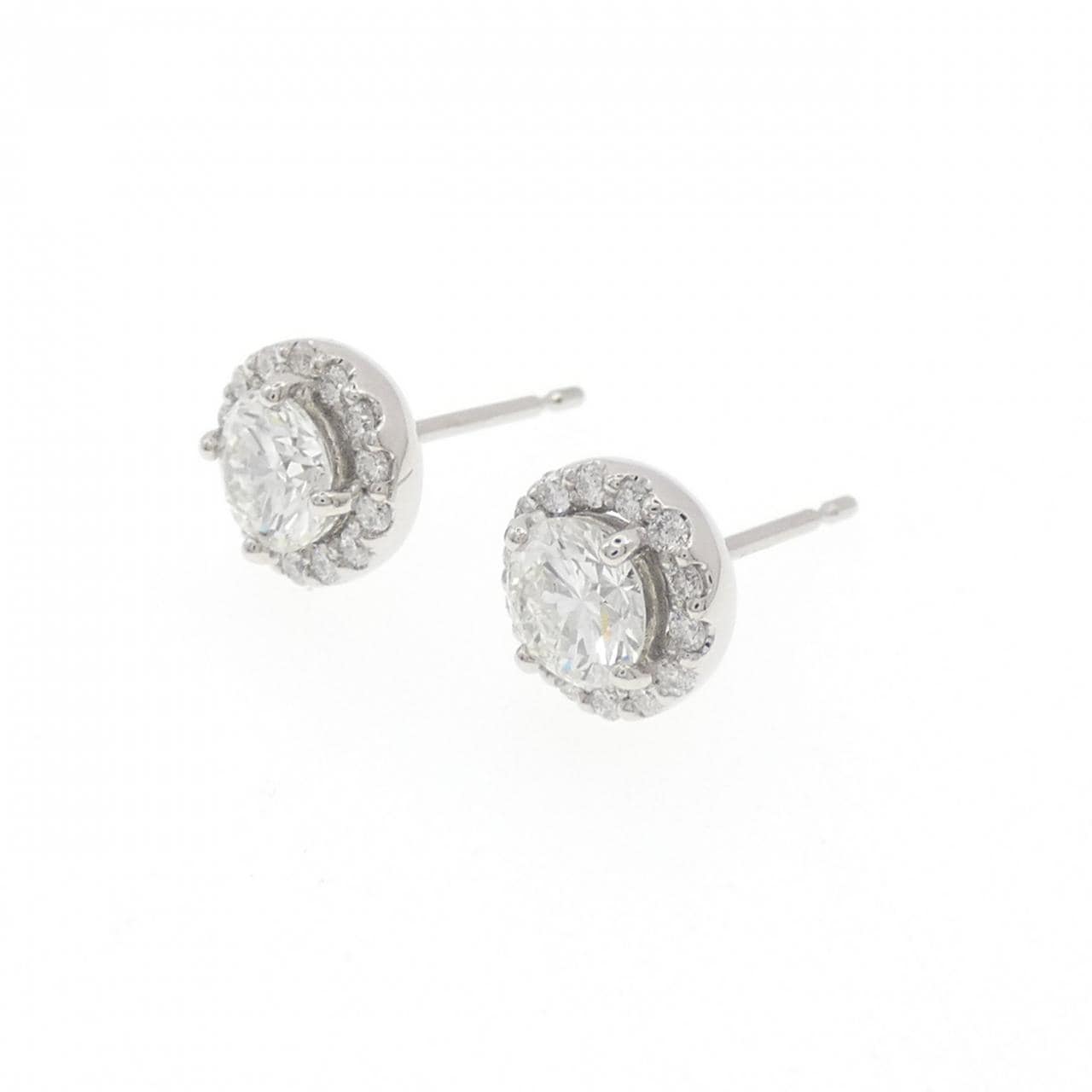 【リメイク】PT900/ST ダイヤモンド ピアス 0.500CT 0.514CT H VS2 VG-Good