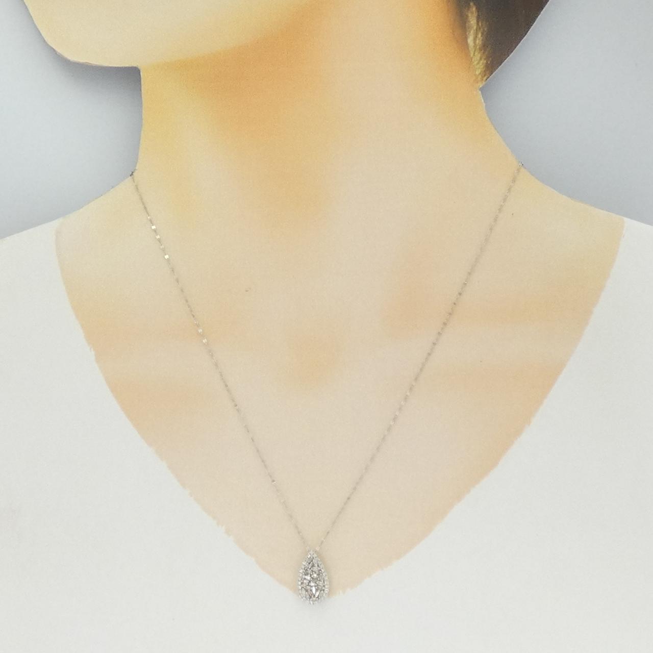 K18WG ダイヤモンド ネックレス 0.30CT