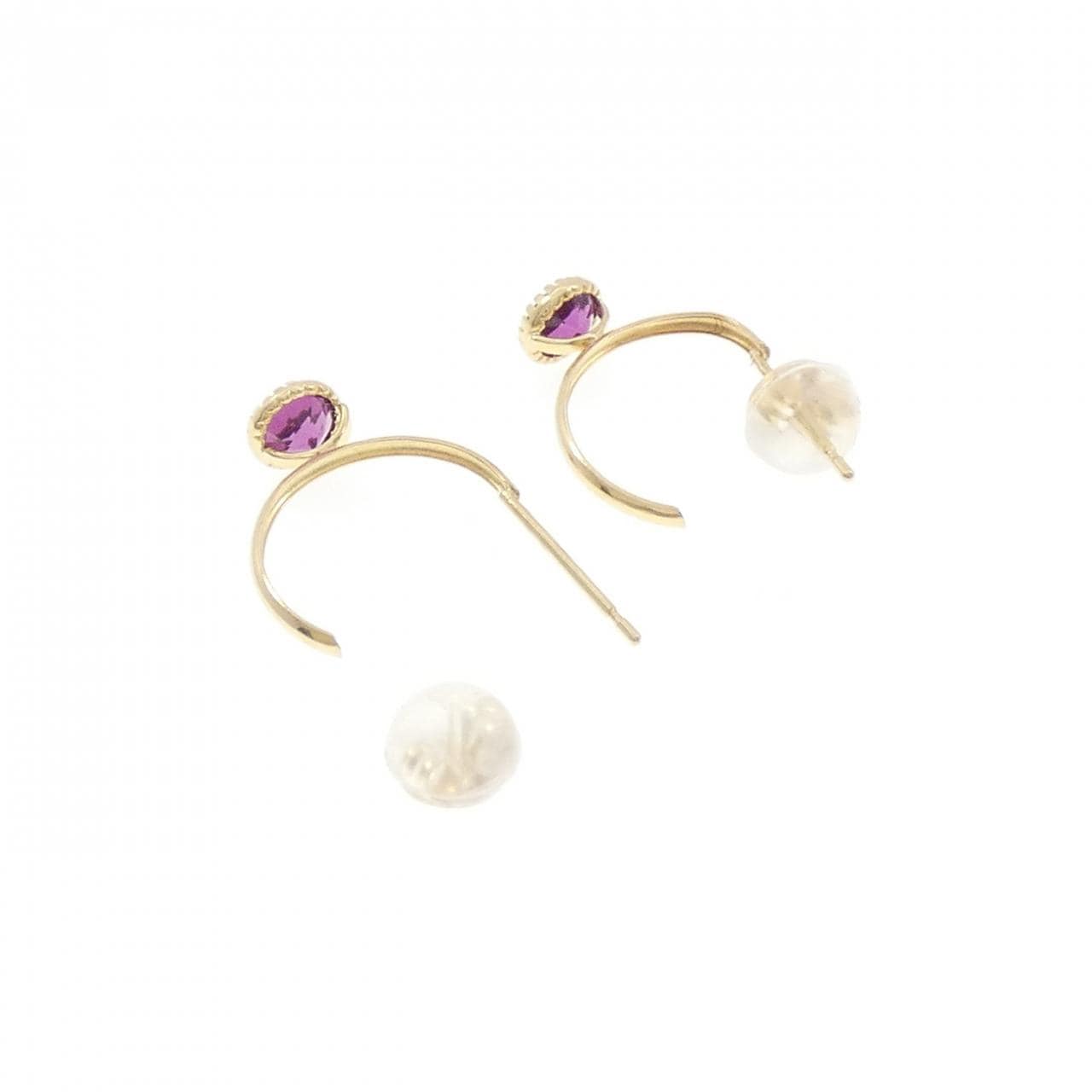 K18YG ガーネット ピアス