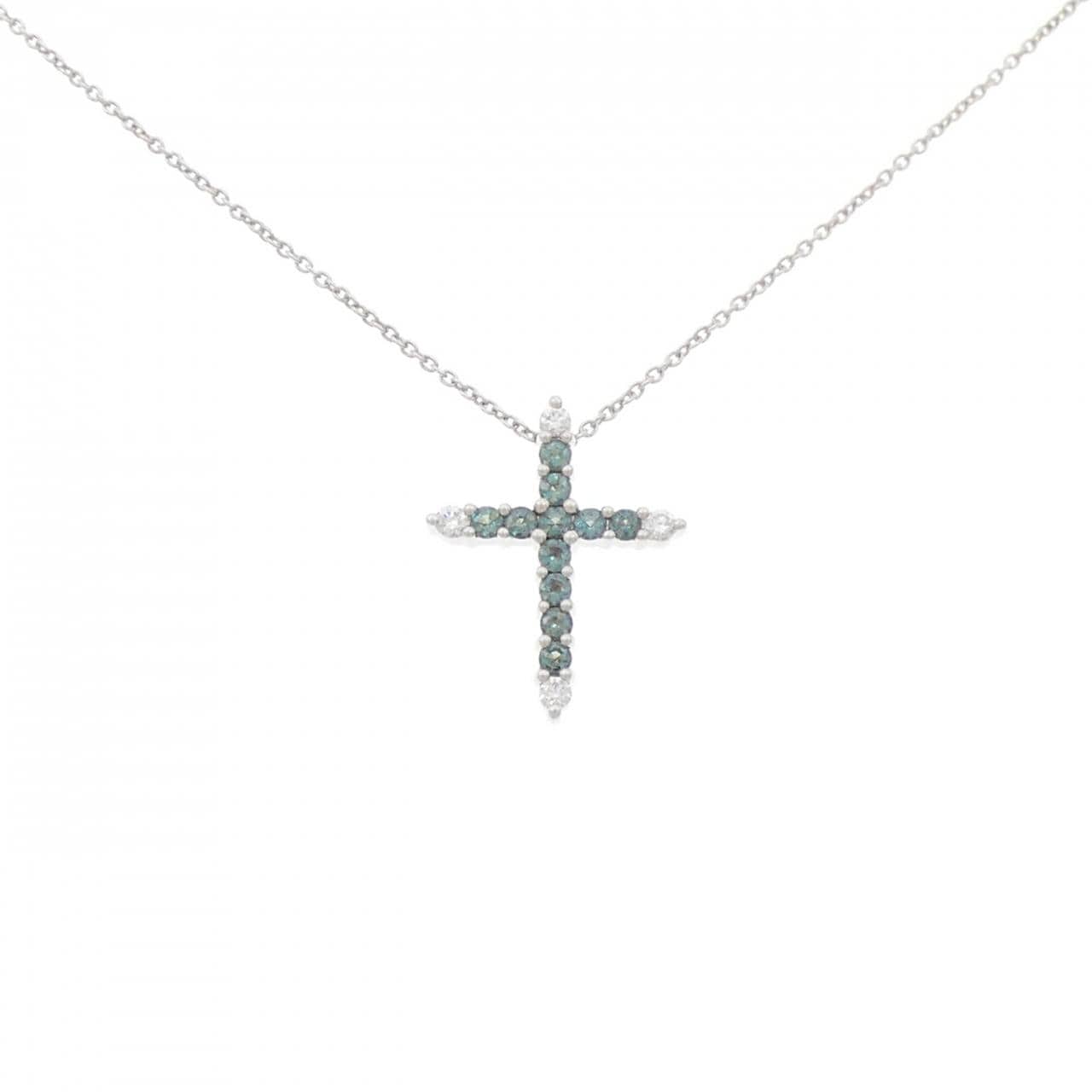 K18WG/750WG クロス アレキサンドライト ネックレス 0.40CT