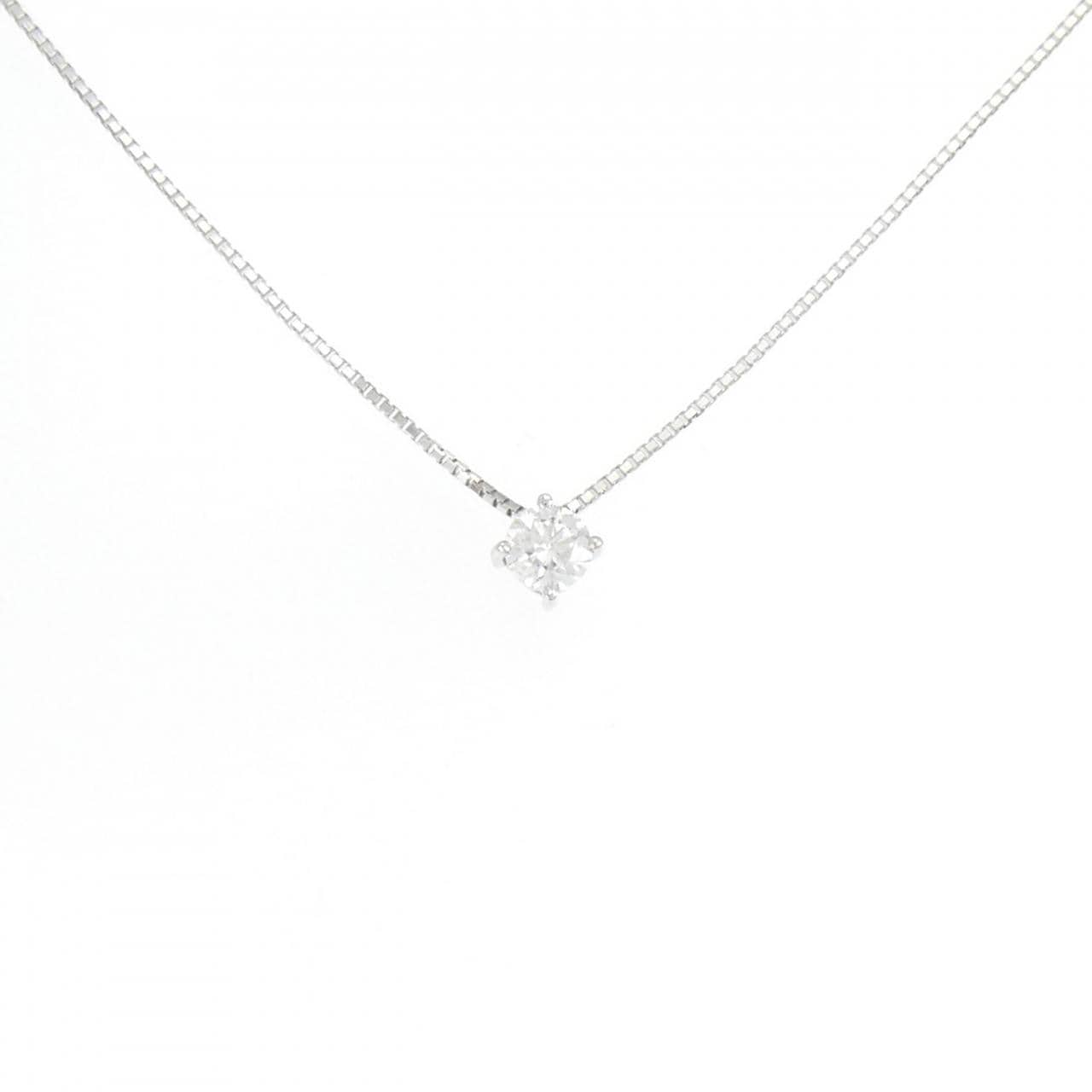 K18WG ソリティア ダイヤモンド ネックレス 0.20CT