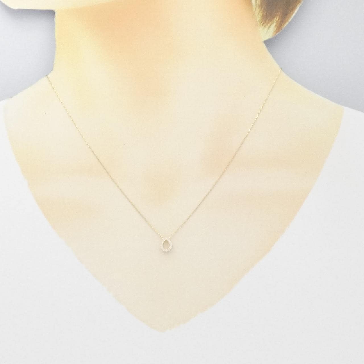 【リメイク】K18YG ダイヤモンド ネックレス 0.10CT
