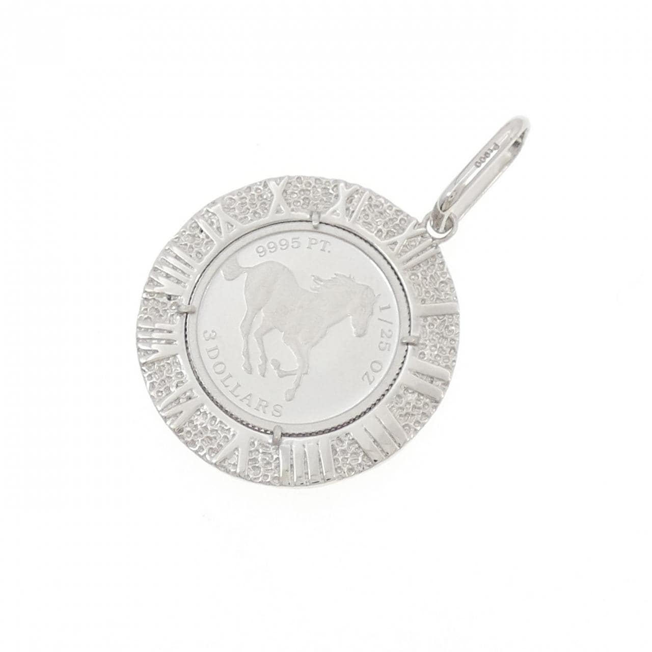 【新品】PT900(枠) コイン ペンダント