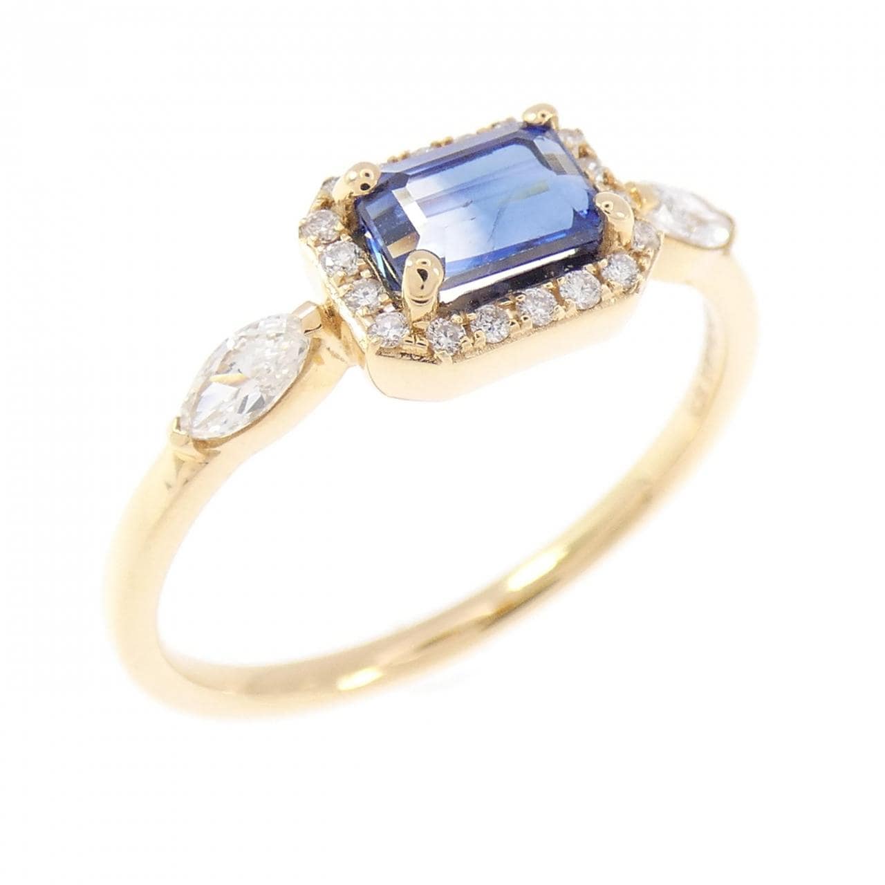 [BRAND NEW] K18YG Sapphire Ring 0.66CT