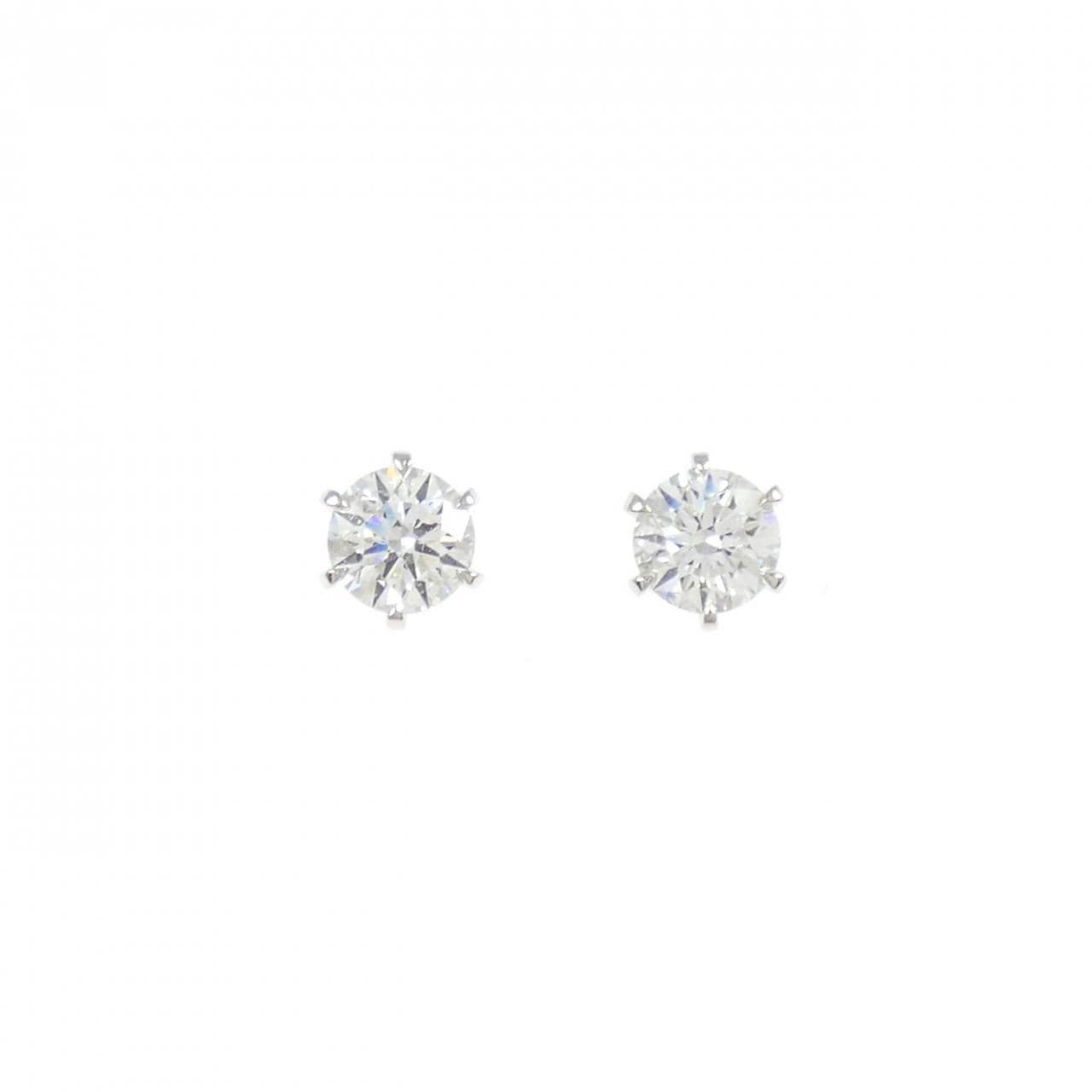 【リメイク】PT900/ST ダイヤモンド ピアス 0.340CT 0.343CT D-E SI2 EX H&C