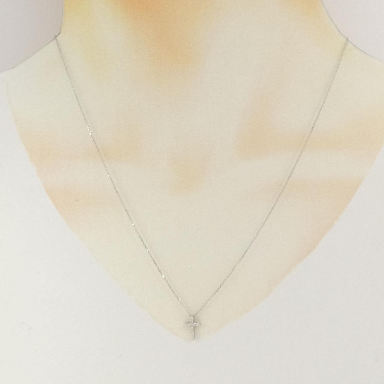PT900/PT850 クロス ダイヤモンド ネックレス 0.08CT