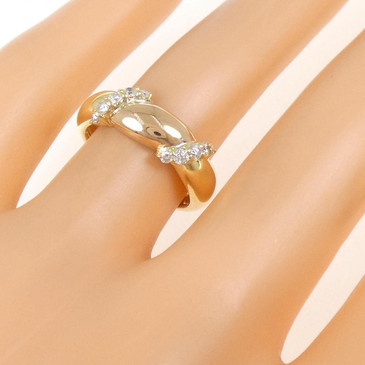 K18YG/K18PG ダイヤモンド リング 0.22CT