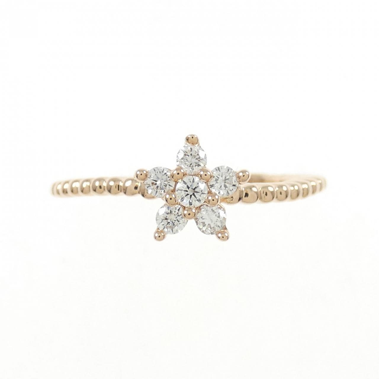 K18PG flower Diamond ring 0.20CT