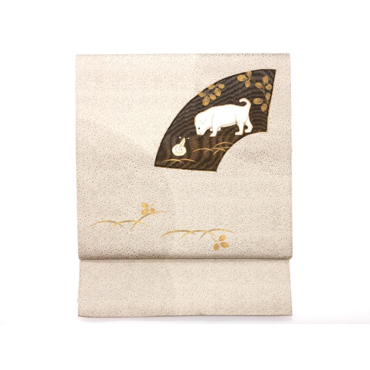 [Unused items] Fukuro obi with applique and gold leaf finish