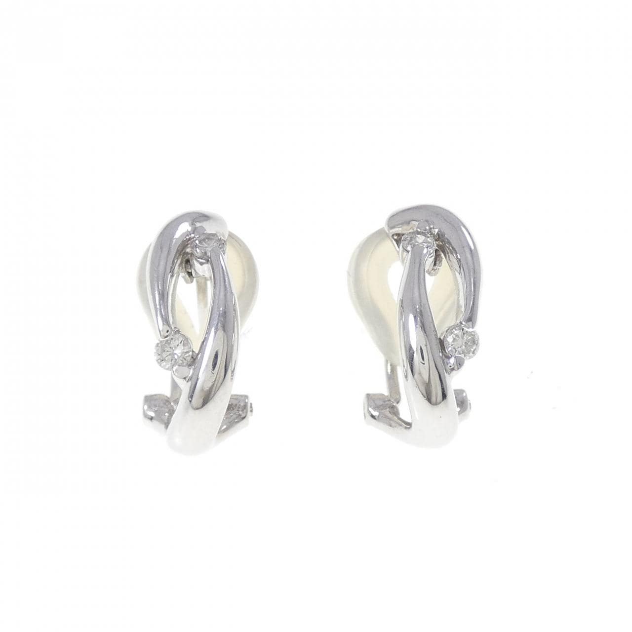 PT900/K18WG ダイヤモンド ピアス/イヤリング 0.20CT