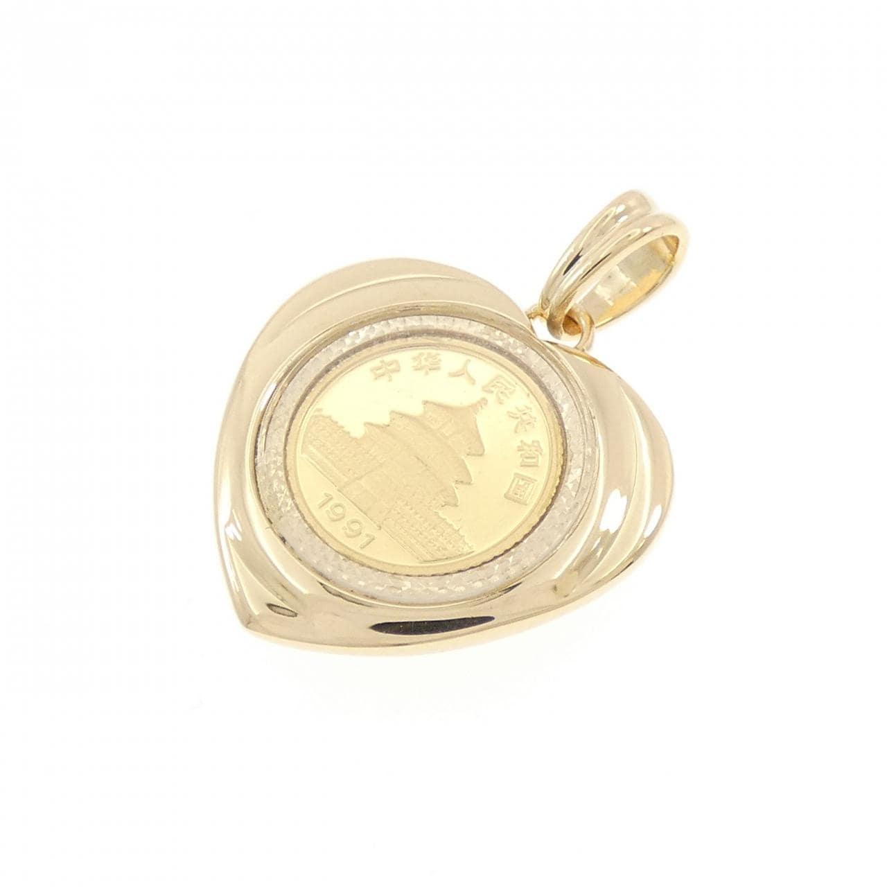 K18YG(枠) コイン ペンダント