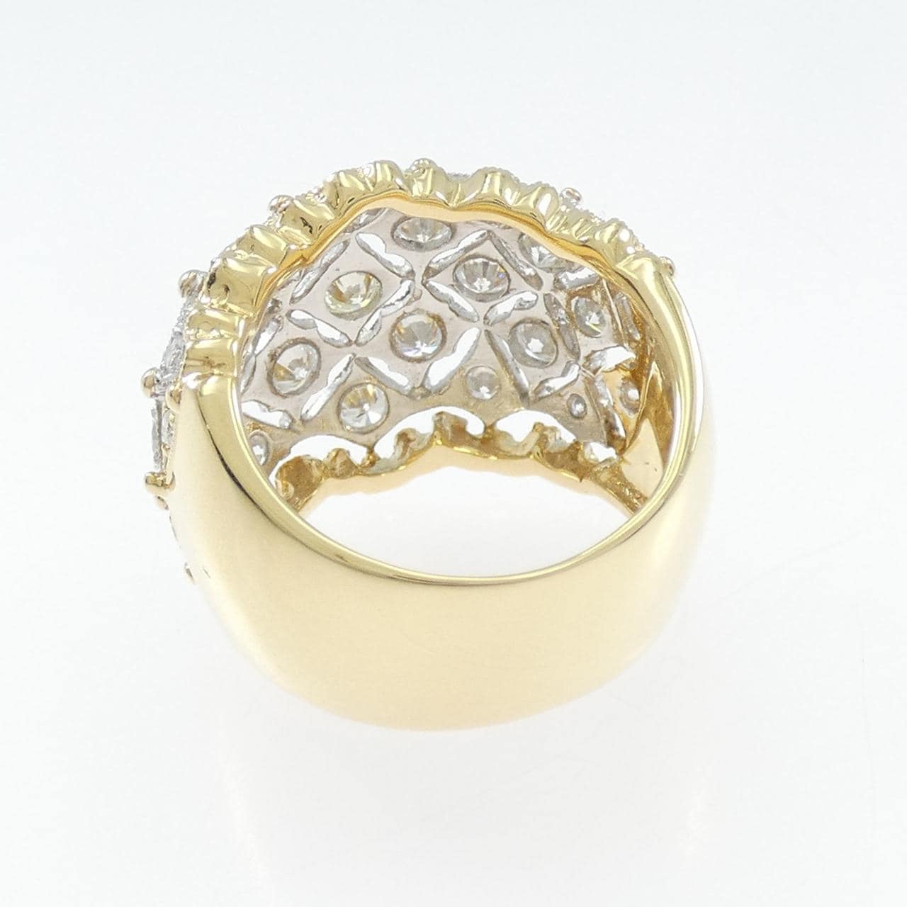 K18YG/PT900 ダイヤモンド リング