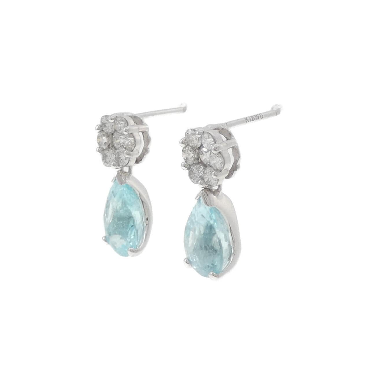 K18WG パライバトルマリン ピアス 3.053CT