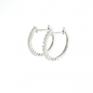 K18WG ダイヤモンド フープ ピアス 0.20CT