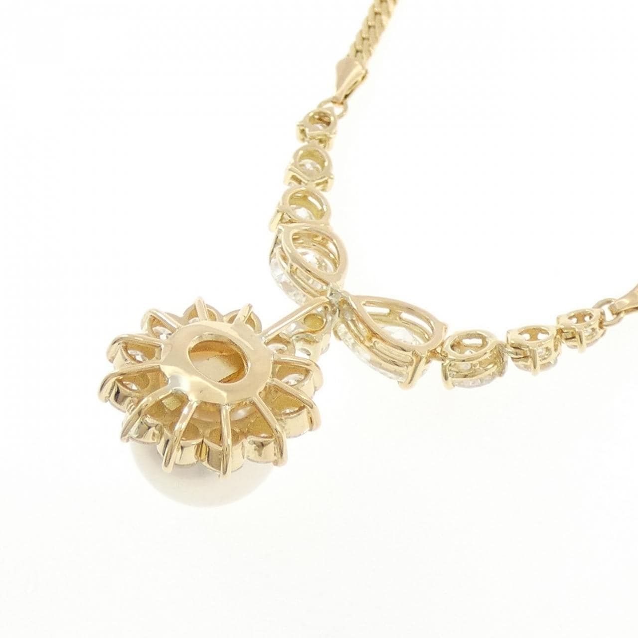 K18YG 白蝶パール ネックレス 10.4mm