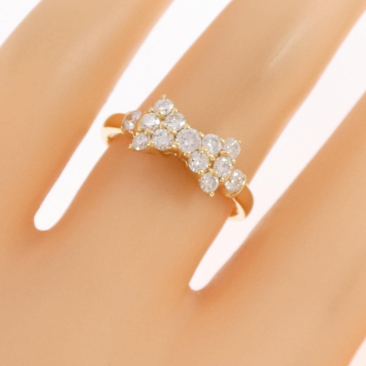 K18YG リボン ダイヤモンド リング 0.54CT