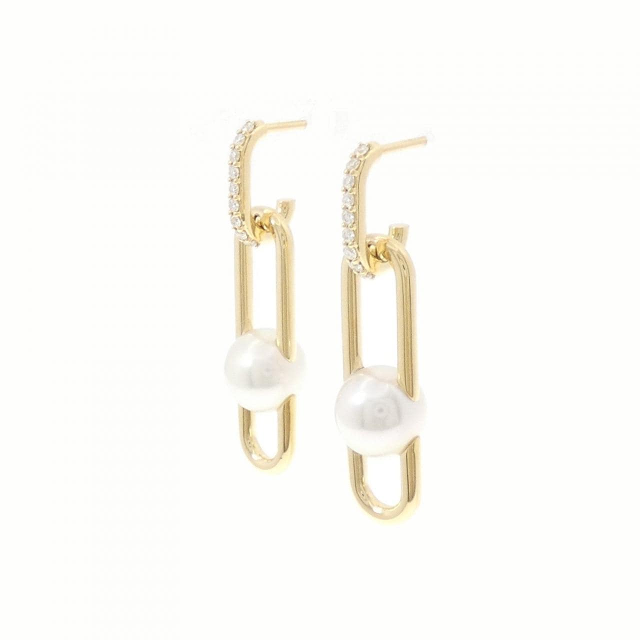 Tasaki Fine Link Earrings 7.7mm