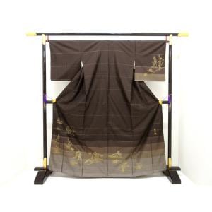 訪問着　鳥獣戯画【横双大島紬】