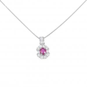 PT900/PT850 ルビー ネックレス 0.545CT